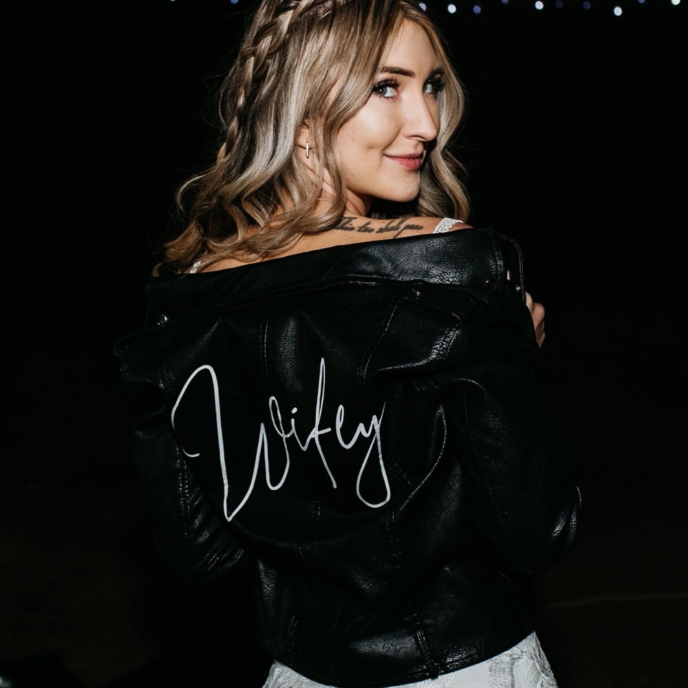 "Wifey" Leather Moto Jacket